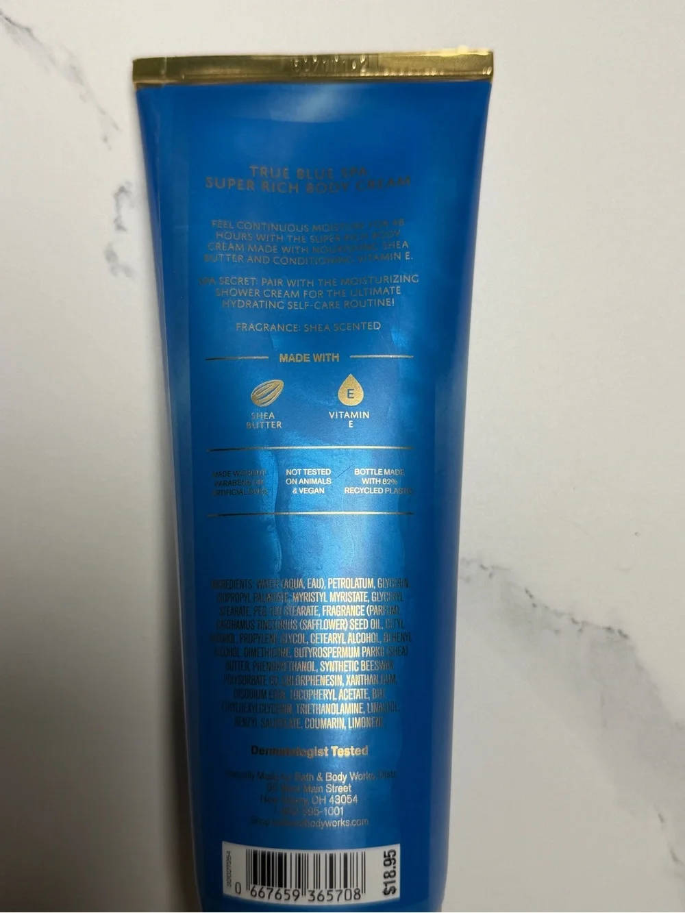 Bath & Body Works Black Tote with Blue True Blue Spa Creams Bundle